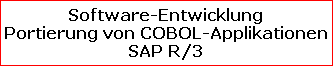 Software-Entwicklung
Portierung von COBOL-Applikationen
SAP R/3